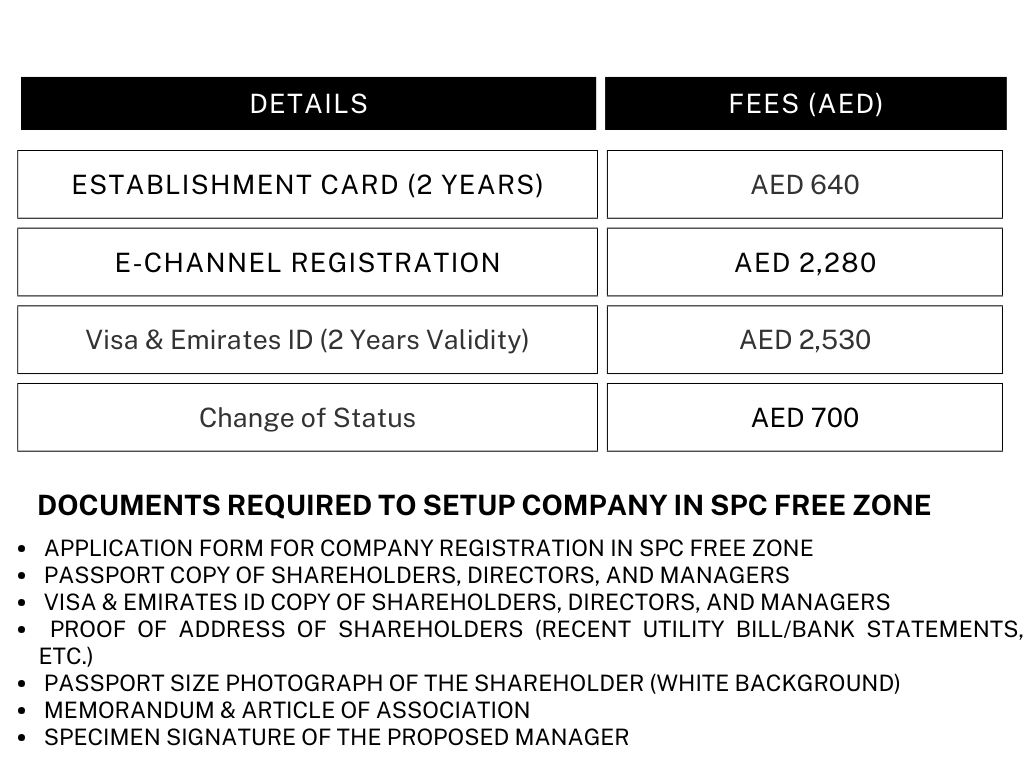 SPC Free Zone License packages